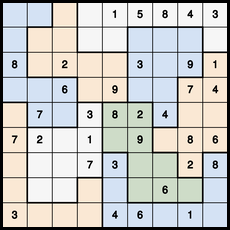Jigsaw-Sudoku (Puzzle-Sudoku mit unregelmäßigen Regionen)